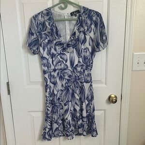 Lulu's Blue and White Floral Dress